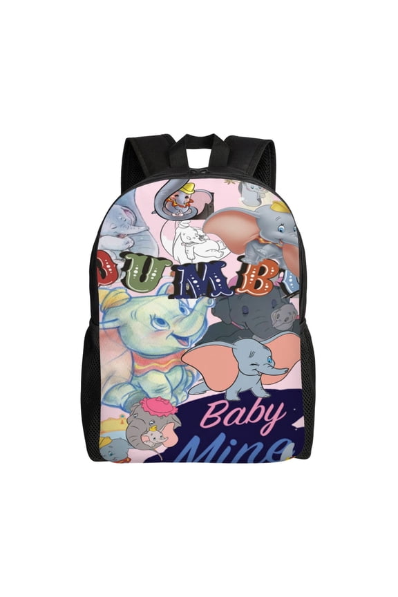 Dumbo Backpack Cartoon Casual Students Laptop Bags Bookbag Lightweight Travel School Shoulder Bag Daypack