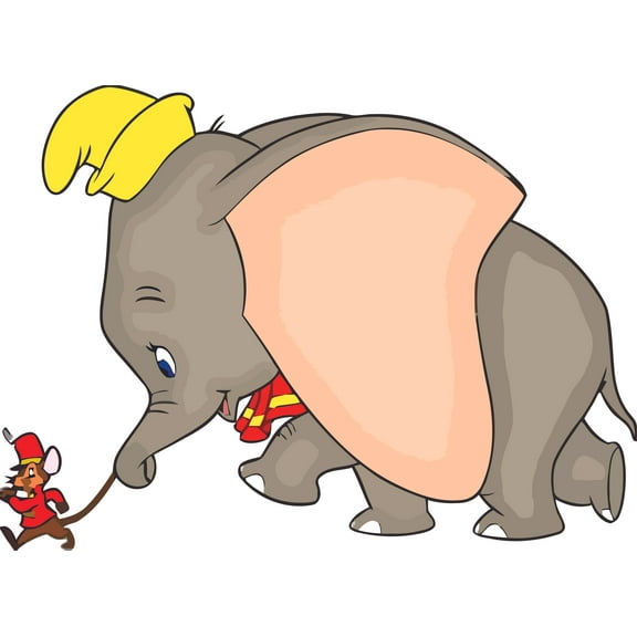 Dumbo Big Elephant Disney Cartoon Personalized Wall Decal Custom Vinyl Wall Art Personalized Name - Baby Girls Boys Kids Nursery Daycare Wall Room Decor Wall Stickers Decorations Size (20x40 inch)