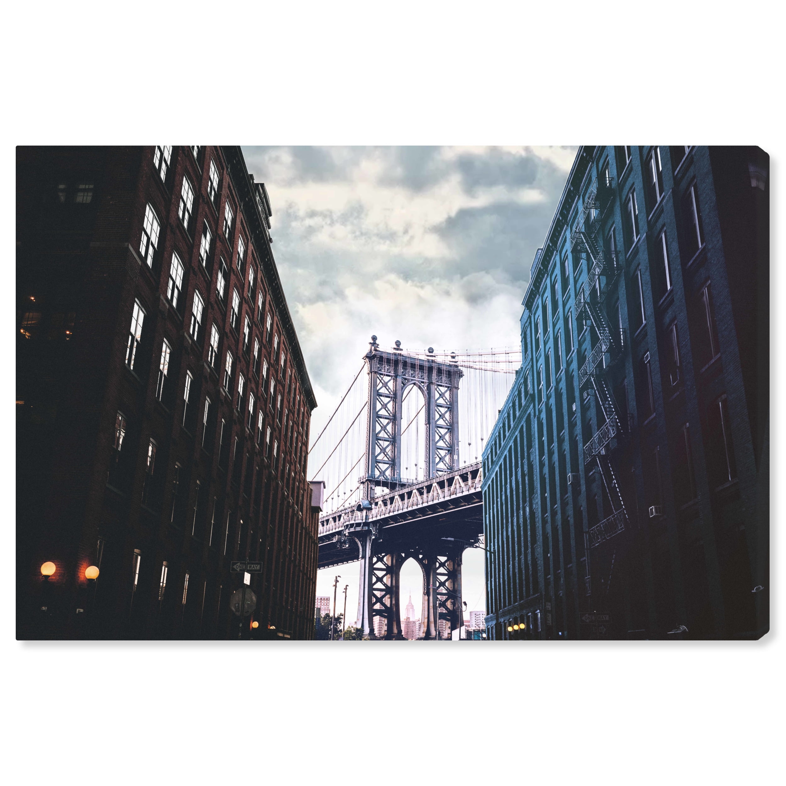 Dumbo Brooklyn Architecture and Buildings Wall Art Print Blue 24x16
