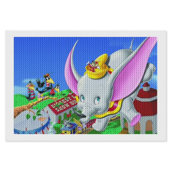 Dumbo Diamond Art Painting for Adult, DIY Full Round 5D Diamond Drill Kit, Gem Art Craft Home Decor, Wall Painting Kit for Kids