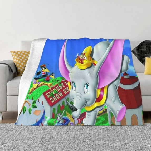 Dumbo Fleece Blanket Soft Cozy Throw Blanket 50"X40", Lightweight Fuzzy Comfy Flannel Blanket Warm Plush Throw Blankets For Couch, Sofa, Bed
