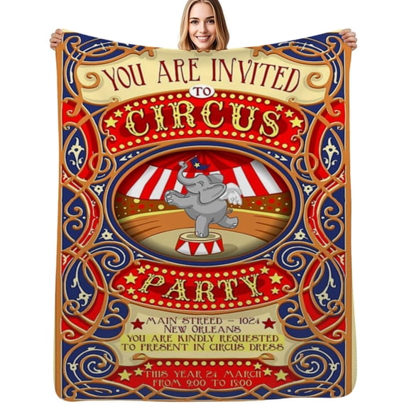 Dumbo Flying Elephant Circus Party Soft Blanket Travel Bedding Throws Flannel Bedspread Sofa Bed Cover