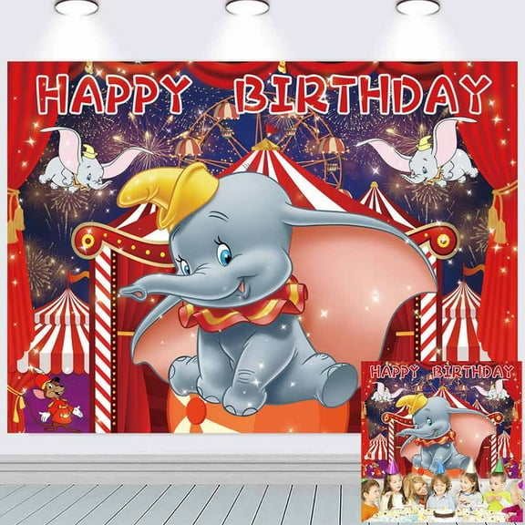 Dumbo Party Supplies Background Backdrop Taspestry Banner Post Decor Decorations