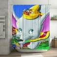 thumbnail image 1 of Dumbo Shower Curtain Cartoon Art Bath Shower Curtains with 12 Hooks, Waterproof Washable Polyester Bathroom Home Decor Set 72x72 Inch, Plastic, 1 of 8