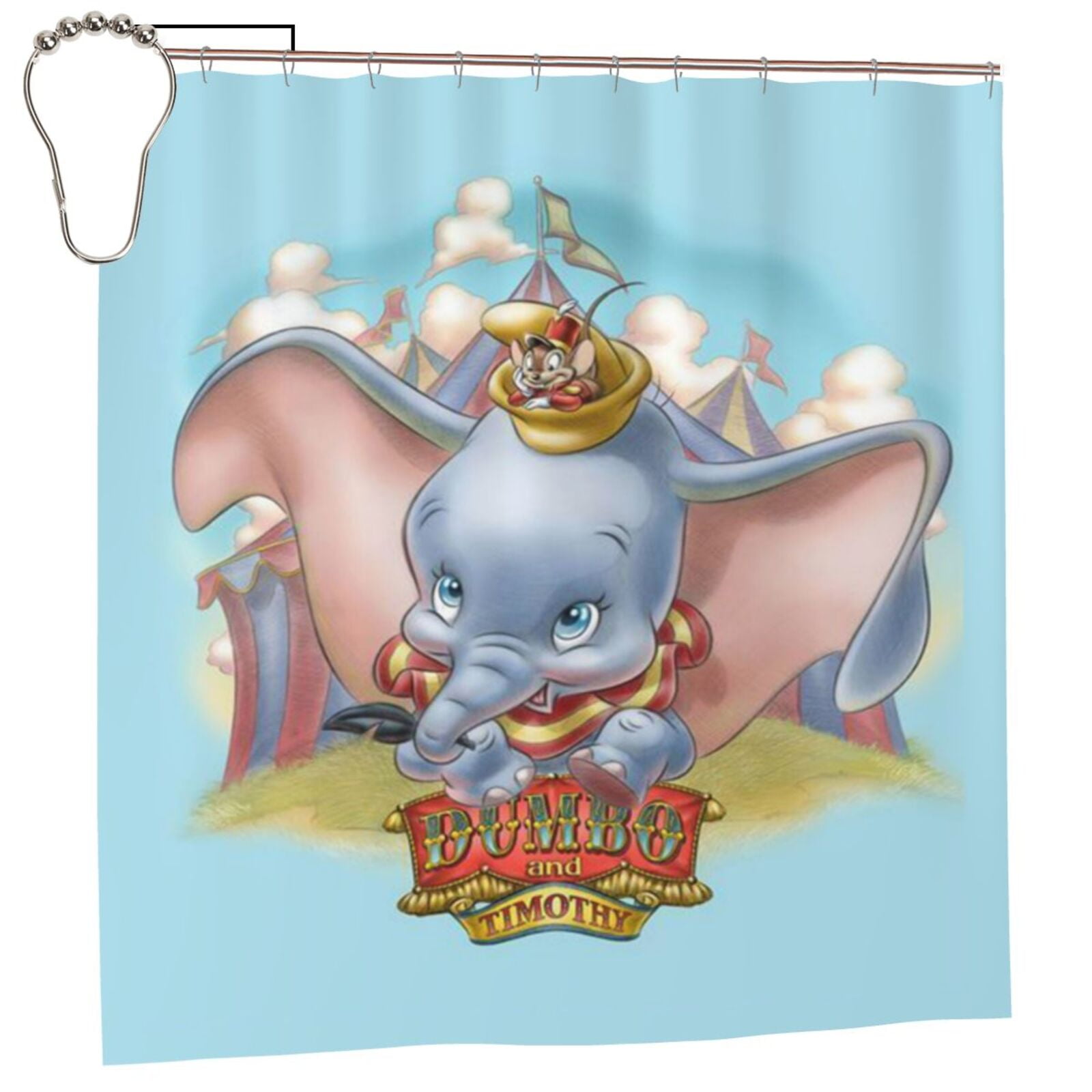Dumbo Shower Curtain Cartoon Decorative Bath Curtain Anime Shower Curtain 72inch Polyester