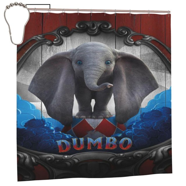 Dumbo Shower Curtain Cartoon Decorative Bath Curtain Anime Shower Curtain 72inch Polyester