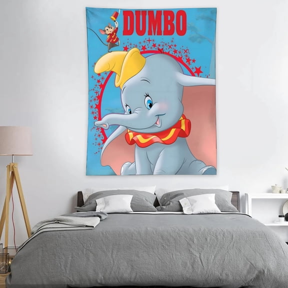 Dumbo-Theme Anti-pilling Tapestry Gift Wall Hanging Backdrop for Room Bedroom Girls Fans Background Banner Party Birthday Supplies Decor