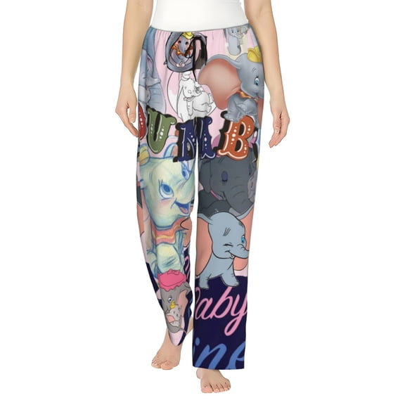 Dumbo Women's Pajama Pants Ultra Soft Comfy Sleep Lounge Pants Cartoon Print Lightweight Casual Bottoms Loungewear