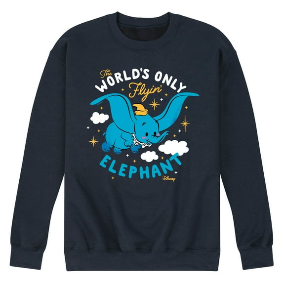 Dumbo - Worlds Only Flyin Elephant - Men's Crew Neck Fleece Pullover
