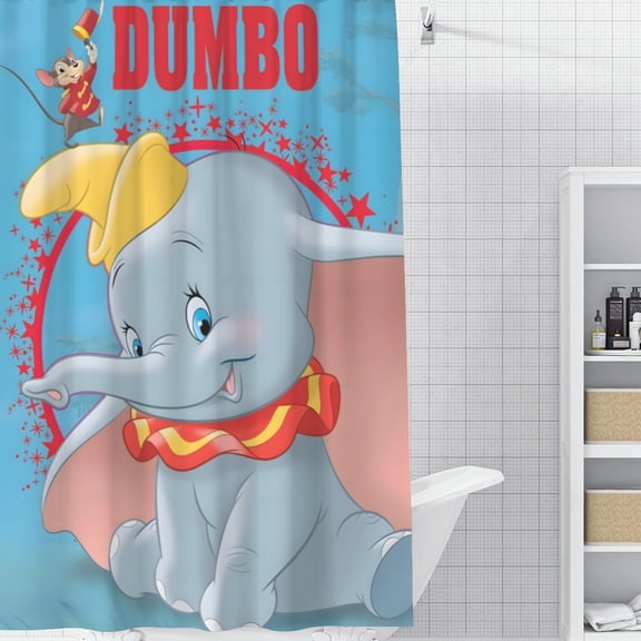 Dumbo-theme Bathroom Shower Curtain Home Decor,Bath Curtains Durable Waterproof Bath Curtain , Adluts Girls Boys Bathroom Decor House Gifts 36x71inch90cmX180cm