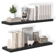 thumbnail image 1 of Dumekko 12 Inch Deep Floating Shelves for Wall, 40" W x 12" D x 1.2" H 2 Pack Floating Shelves Large Storage Space Wall Mount Shelf for Living Room, Kitchen, Bathroom, Black, 1 of 6