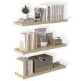 thumbnail image 1 of Dumekko 12 Inch Deep Floating Shelves for Wall, 40" W x 12" D x 1.2" H 3 Pack Floating Shelves Large Storage Space Wall Mount Shelf for Living Room, Kitchen, Bathroom, Oak, 1 of 8