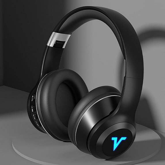 Dumesh Bluetooth 5.3 wireless headphones, RGB lighting effect noise-cancelling gaming headphones for Cell Phone, PC, Laptop, Suitable for School, Workouts, Listening Music, and Gaming