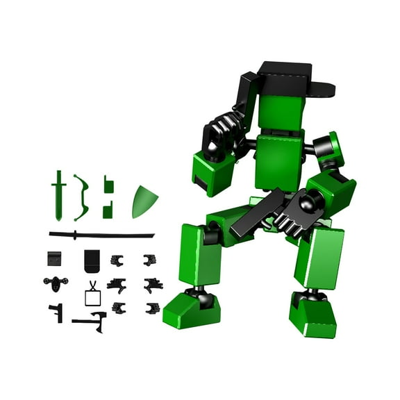 Dummy 13 Figure 3D Printed Stick Figures Multi Jointed Movable Robot Toy Titan 13 Action Figure Desktop Ornament for Adults (Army Green)
