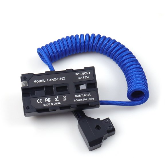 Dummy Battery Tap Cable Blackmagic Camera 4k 10a Dtap Coiled Cable for Np-f550