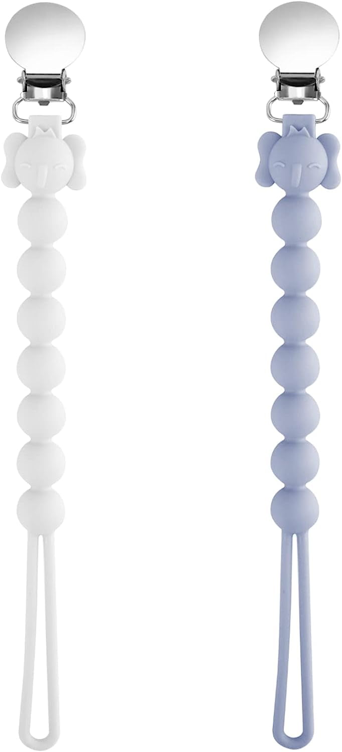 Dummy Clip BPA Free, 2PCS Personalised Silicon Pacifier Clips for Boys