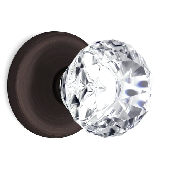 Dummy Diamond Round Brilliant Crystal Door Knobs Venetian Bronze Round Rosette