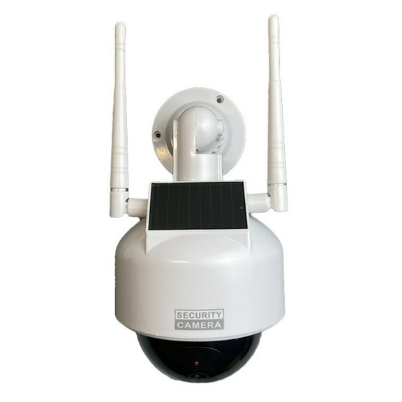 Solar Powered Fake Security Camera,Dummy Security Camera Simulated Surveillances System with Flashing LED Light