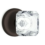 Dummy Princess Cut Crystal Door Knobs Venetian Bronze Round Rosette