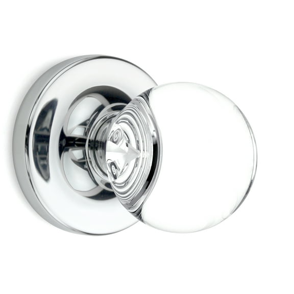 Dummy Round Ball Crystal Door Knobs Polished Chrome Round Rosette