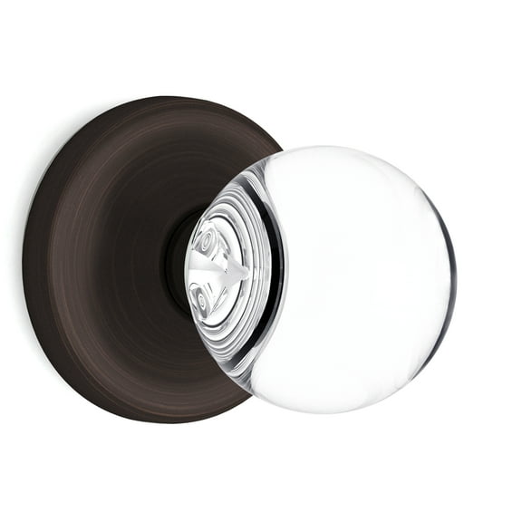 Dummy Round Ball Crystal Door Knobs Venetian Bronze Round Rosette