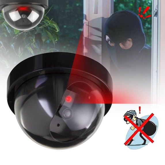 Dummy Security Camera, Fake Security Camera with Flashing Red LED Light, for Home and Businesses Indoor Outdoor