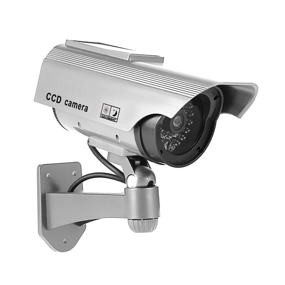 Dummy Security Camera Outdoor, Fake Dome Camera with Flashing Red Led, Weatherproof Simulated Surveillance for Home or Business Use