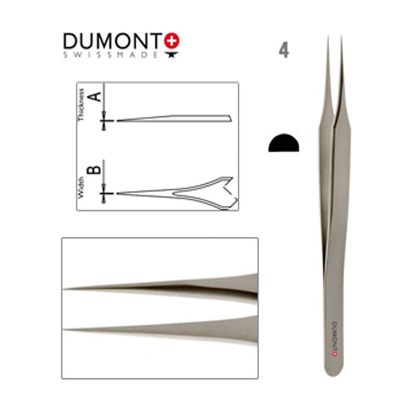 Dumont Dumoxel #4 Tweezers Antimagnetic Steel 110mm Swiss Tool