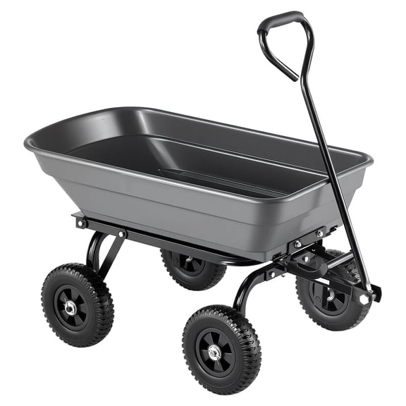 Dump Cart 400 lb Polymer with 90 Quick Dump, 180 Swivel Wheels & 270 Rotation, Garden Utility Wagon for Plants Soil Crops