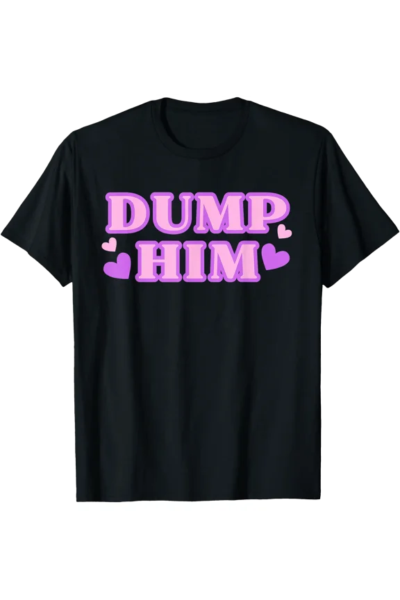 Dump Him Bestie Pink and Purple Hearts T-Shirt, Unisex T-Shirt