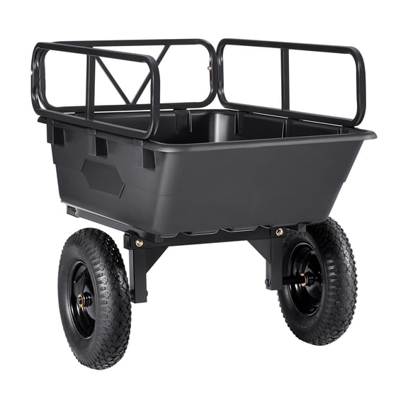 Dump Trailer 500 lbs 10 Cu. Ft Tow Behind Plastic Garden ATV Trailer Cart