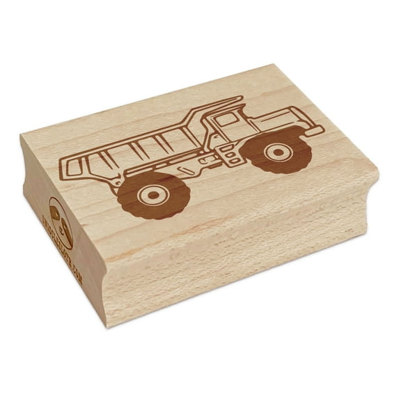 Dump Truck Construction Building Vehicle Rectangle Rubber Stamp Stamping Scrapbooking Crafting - Small 1.7in