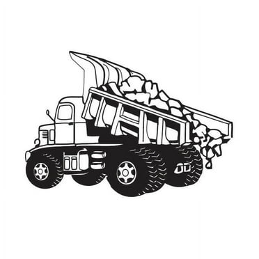 Dump Truck Dumping Vinyl Graphic - Large