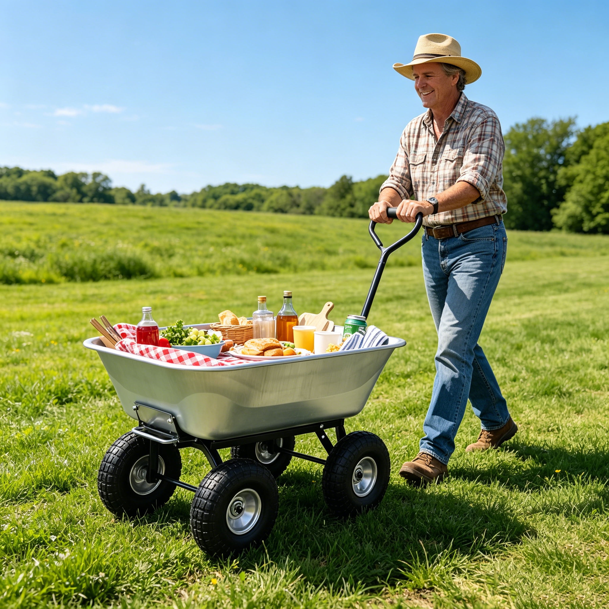 Dump Truck Tool Heavy-Duty Metal Durable Dump Design for Garden Flower Soil Fertilizer Stones Transport