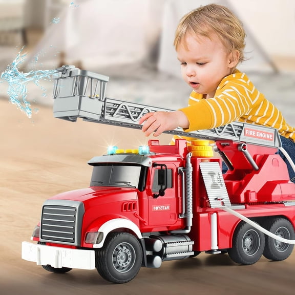 Dump Truck Toy With Lights & Sounds - Interactive Construction Vehicle for Boys Ages 3-5, Friction-powered Kids Toy Car