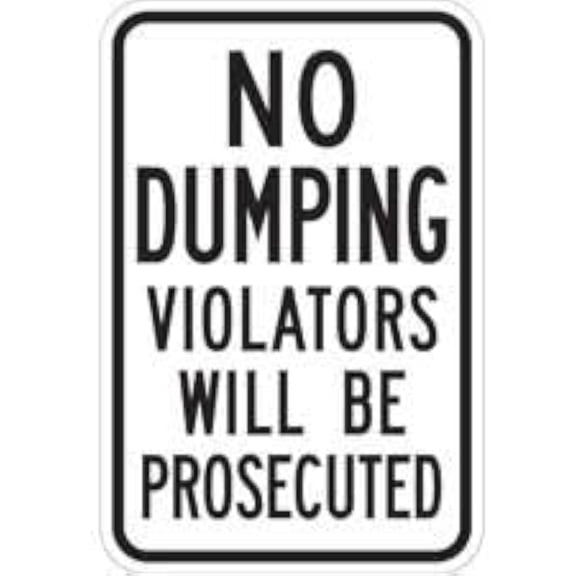 No Dumping - Violators Will Be Prosecuted Sign - Security and Admittance Sign - Restricted Access Sign, No.6097 Safety Sign, 8 X 12 Inch Metal Tin Sign