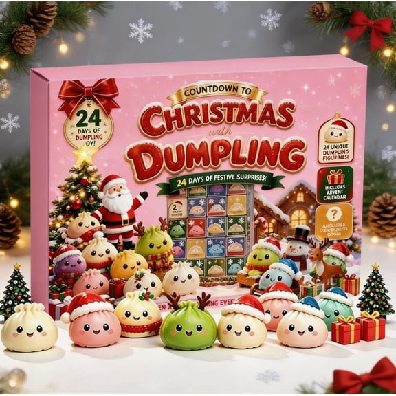 Dumpling Advent Calendar 2026, 24PCS Squishy Mystery Box, Christmas Countdown Gift