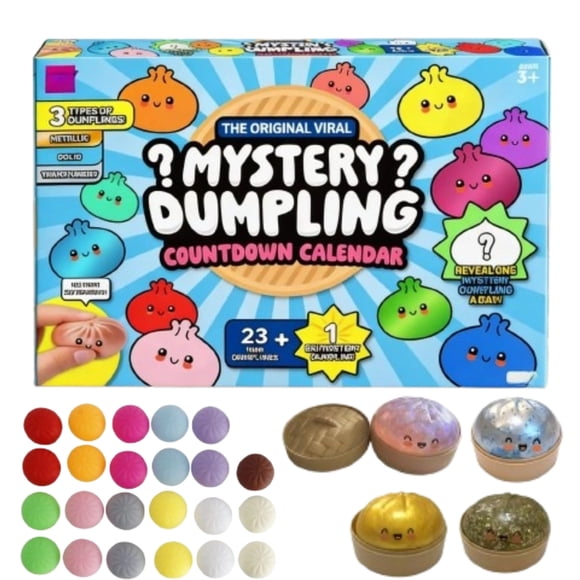 Dumpling Advent Calendar, 24-Day Dumpling Squeeze Toys Bun Bao Bun Mystery Advent Countdown Calendar
