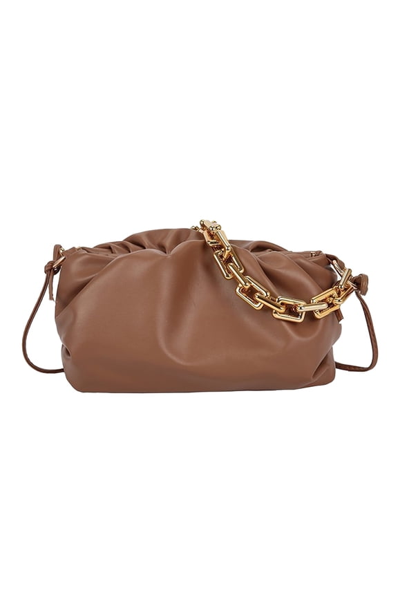Dumpling Bag Purses Handbags for Women Chain Pouch Shoulder Bag-brown