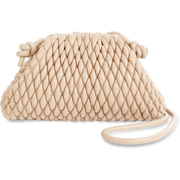 Dumpling Bag for Women Quilted Clutch Handbag Cloud Purse Fashion Ruched Bag Handmade Leather Hobo Bag