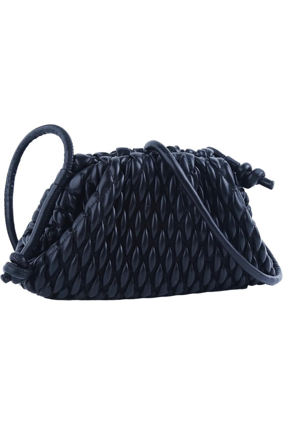 Dumpling Bag for Women Quilted Clutch Handbag Cloud Purse Fashion Ruched Bag Handmade Leather Hobo Bag