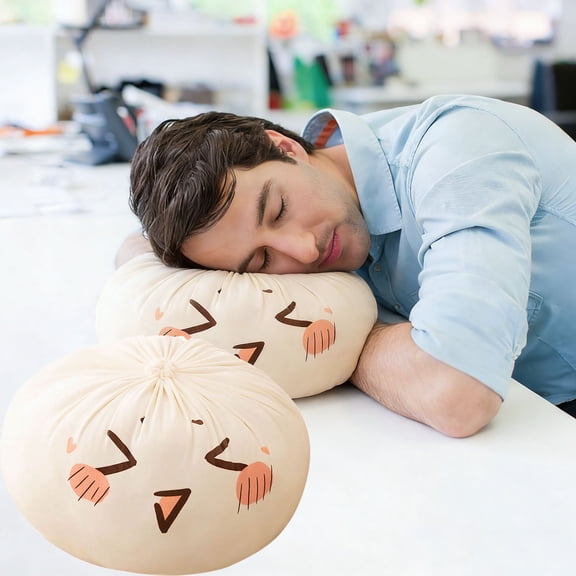 Dumpling & Bun Plush Pillow,Soft Food-Shaped Cushion for Sofa Bed Travel or Decorative Use,Cute Cozy Playful Pillow for Home Nursery or Gift Giving,Comfortable Decorative Accessory for Adults-A