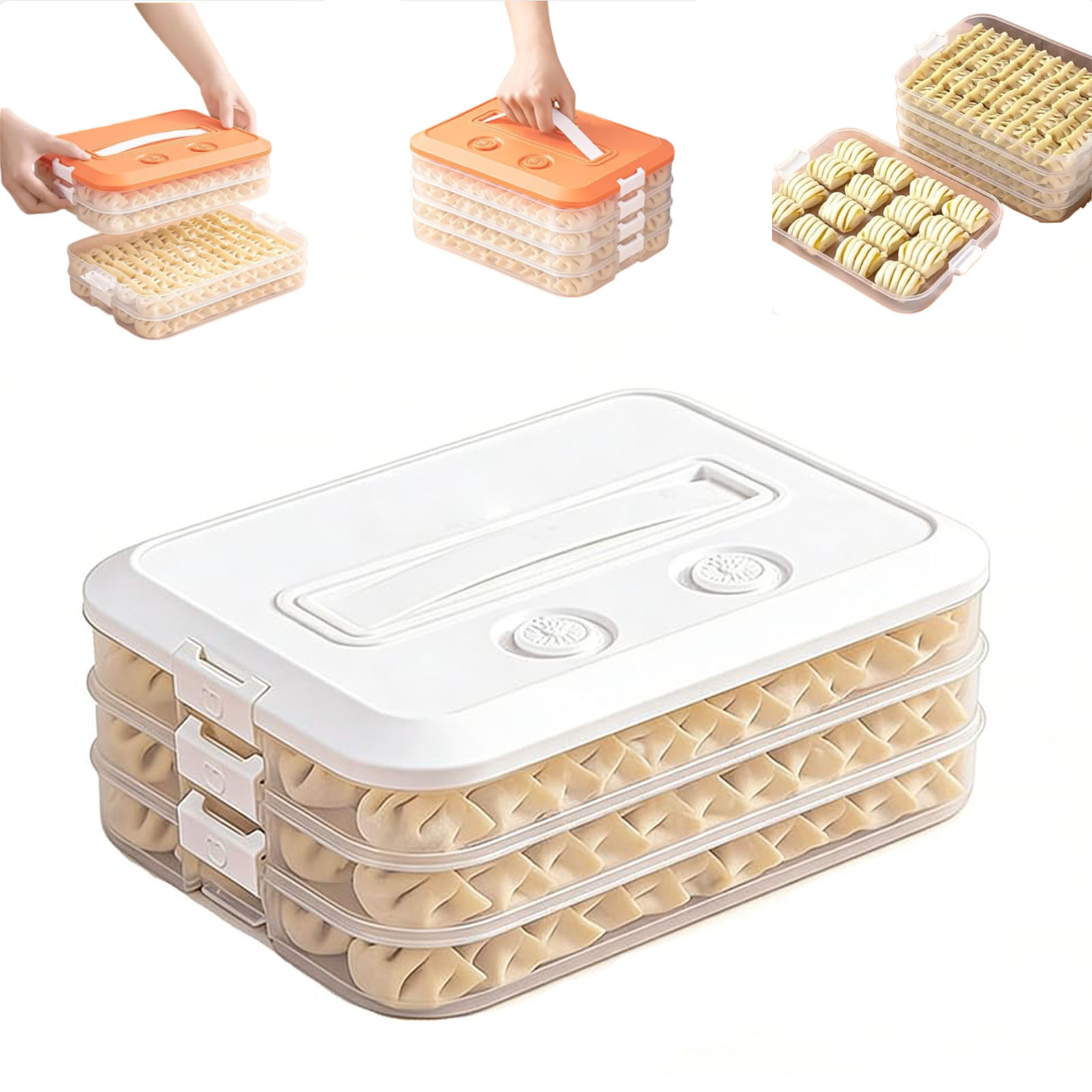 Dumpling Container for Freezer, Dumpling Containers, 3/4-Layer ...