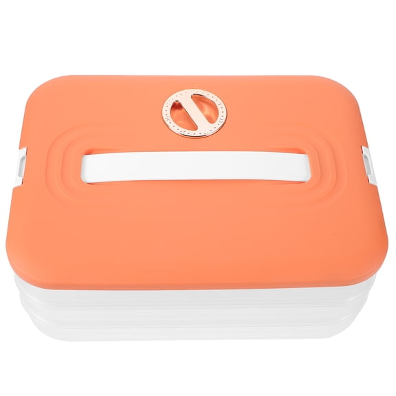 Dumpling Food Storage Container Preservation Tray Multi Refrigerator Freezer Bins Orange