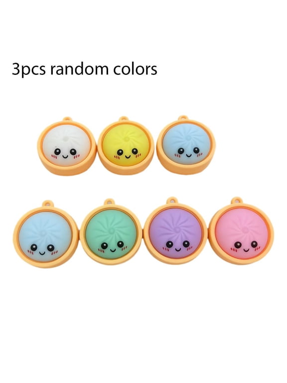3pcs Baozi Keychain– Creamy,Mini Dumpling squishies Stress Relief Fidget Keychain