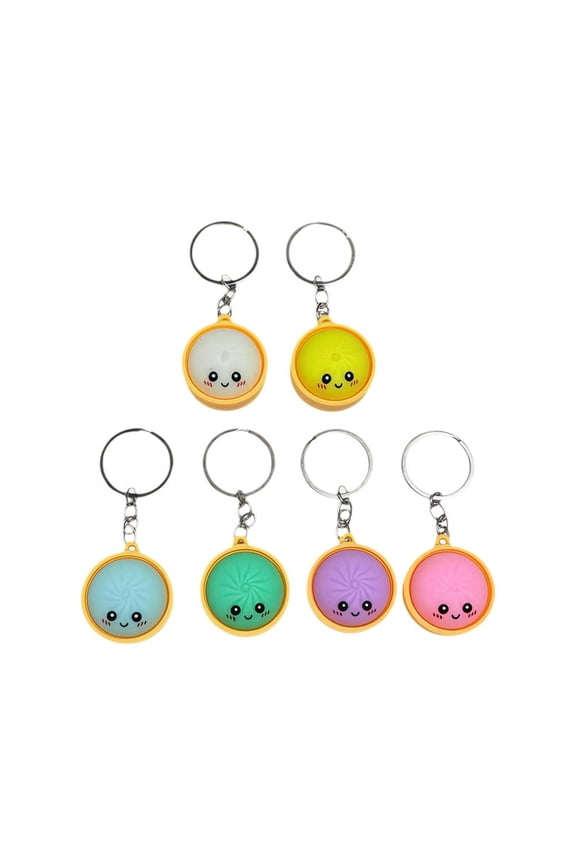 Dumpling Keychain– Creamy,Mini Dumpling squishies Stress Relief Fidget Clicker Keychain