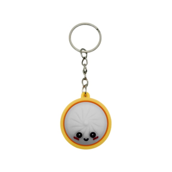 Dumpling Keychain, Mini Dumpling Squishies Stress Relief Fidget Clicker Keychain, Hard- Anxiety Relief & Focus Boost Quiet Toys for Adults