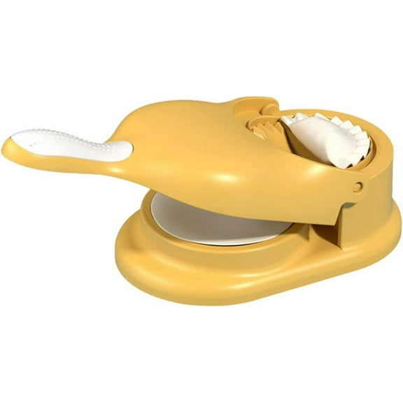 Dumpling Maker, 2 in 1 Dough Press Set, Multifunctional Manual Dough Press Machine Maker Molds, Baking Pastry Kitchen Gadget for Empanada, Pierogi, Pastelitos, Calzone, Turnovers (Color : Yellow)