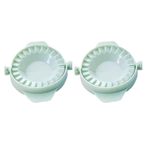 Dumpling Maker Set 2-Pack | Manual Dumpling Molds Plastic | Quick Release Kitchen Gadget for Pot Stickers, Pastries | Easy Shape, Clean | 4.1"x3"x1" White | Fast Homemade Cooking Tool