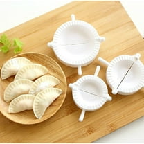 Dumpling Maker Set | Dough Press Meat Pie Mould Kitchen Tool | 3 Sizes S 5cm M 6cm L 8cm | Plastic White | Easy DIY Cooking for Dumplings Ravioli Fruit | 3 Pack